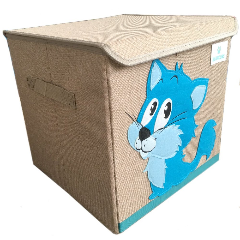 NWT Bearcubs Toy Box - Folding Canvas Small Cube Toy Chest for Toy Storage NEW